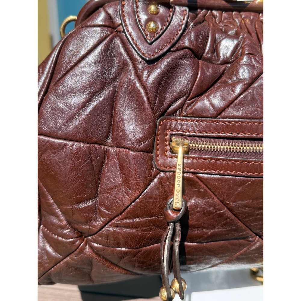 Marc Jacobs Espresso Chocolate Brown Patchwork Quilted Leather Vintage Stam Bag - Picture 3 of 17
